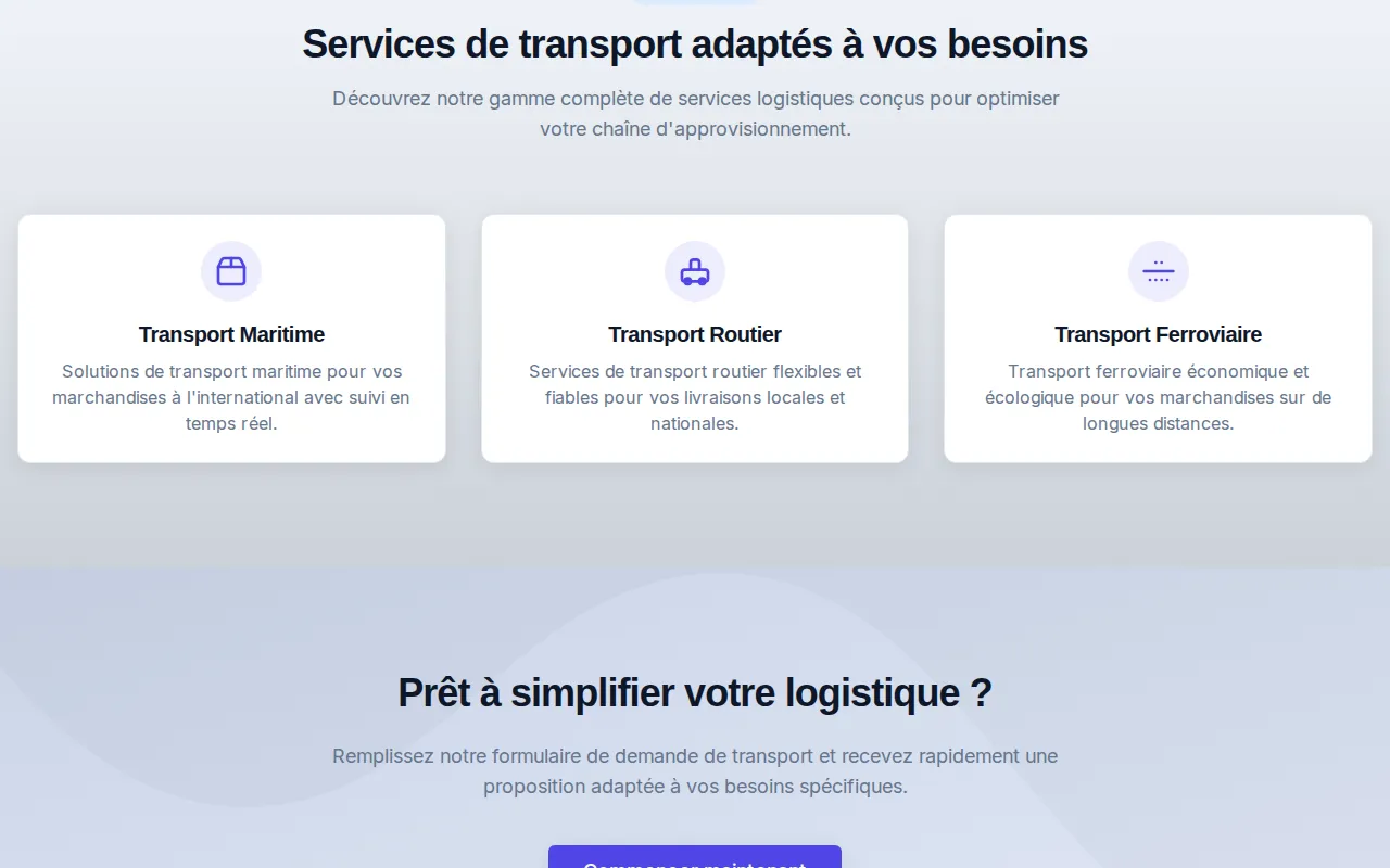 Section des services maritime, routier et ferroviaire de freightworkshop.re